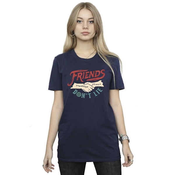 Netflix Dam/Kvinnor Stranger Things Vänner Ljuger Inte Händer C Navy Blue M