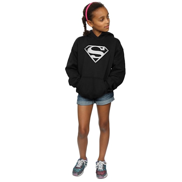 DC Comics Girls Superman Spot Logo Hoodie 9-11 år Svart Black 9-11 Years