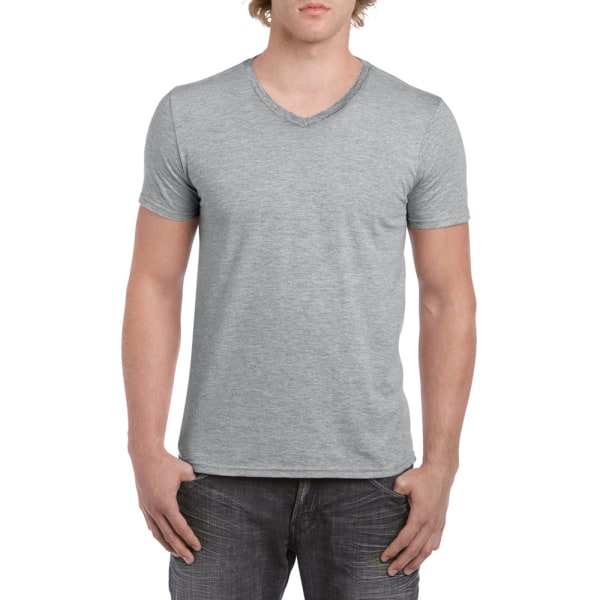 Gildan Mens Mjuk Stil V-Neck Kortärmad T-Shirt L Sport Grå Sport Grey (RS) L
