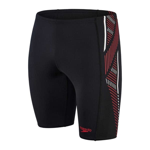 Speedo Herr Tech Panel Badshorts 26R Svart/Röd Black/Red 26R