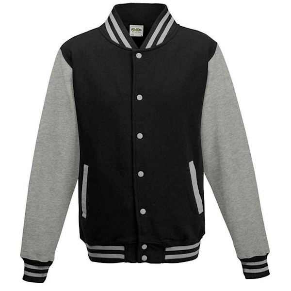 Awdis Unisex Varsity Jacka XXL Jet Black/Heather Grey Jet Black/Heather Grey XXL
