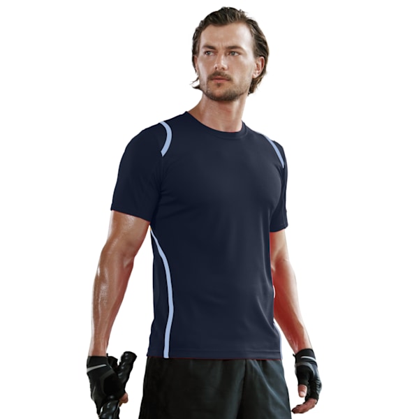 Gamegear® Cooltex® Kortärmad T-shirt / Herr Sportkläder 2XL Navy/Light Blue 2XL