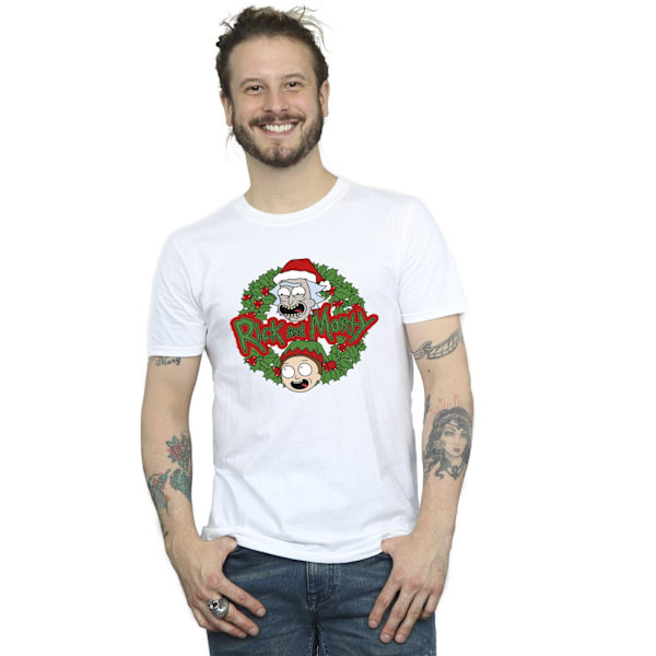 Rick And Morty Herr Julkrans T-shirt L Vit White L