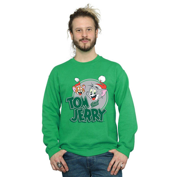Tom And Jerry Herr Julhälsningar Sweatshirt M Irländsk Grön Irish Green M