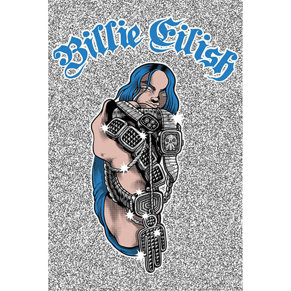 Billie Eilish Bling 125 Affisch One Size Silver/Blå Silver/Blue One Size