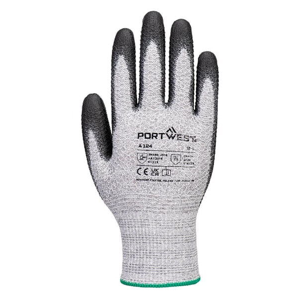 Portwest Unisex Vuxen A124 Greppsäker PU Diamantstickad Säkerhetshandske Grey/Black XL