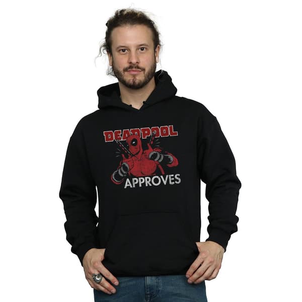 Marvel Deadpool Approves Hoodie XL Svart Black XL