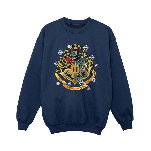 Harry Potter Pojkar Jul Crest Sweatshirt 12-13 År Marinblå B Navy Blue 12-13 Years