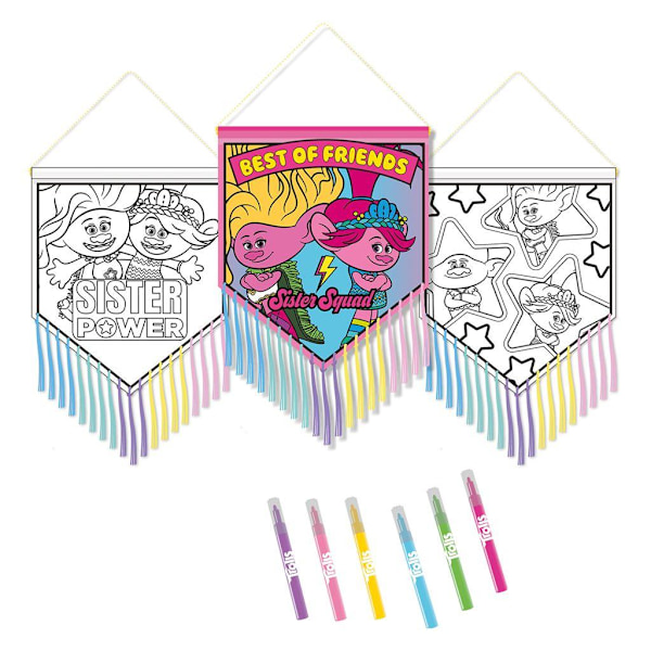Trolls Band Together Färgläggningsbanner Set One Size Flerfärgad Multicoloured One Size