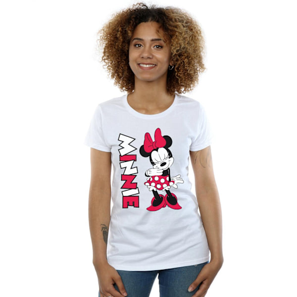 Disney Dam/Kvinnor Minnie Mouse Fnissande Bomull T-shirt S Vit White S