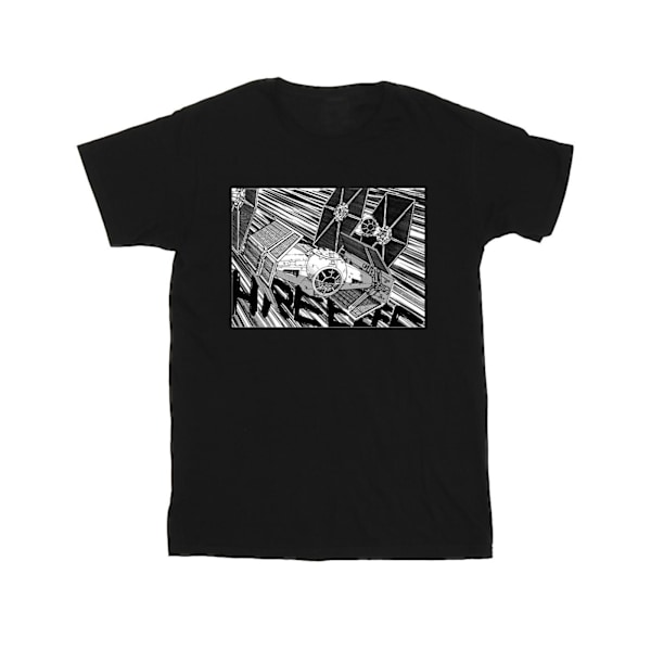 Star Wars Anime Plane T-shirt för män 4XL Svart Black 4XL