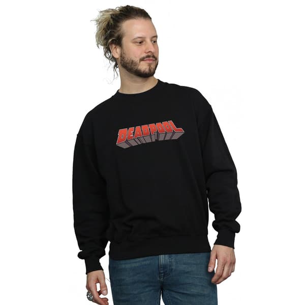 Marvel Deadpool Text Logo Sweatshirt XL Svart Black XL