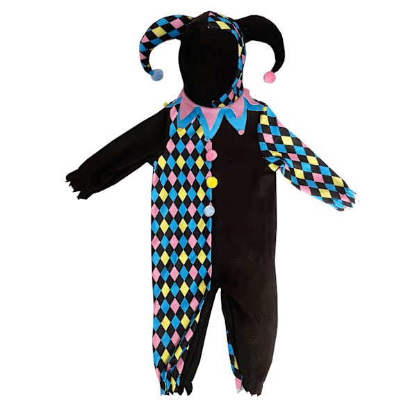 Bristol Novelty Baby Court Jester Kostym 3-4 År Svart/Blå/ Black/Blue/Pink 3-4 Years