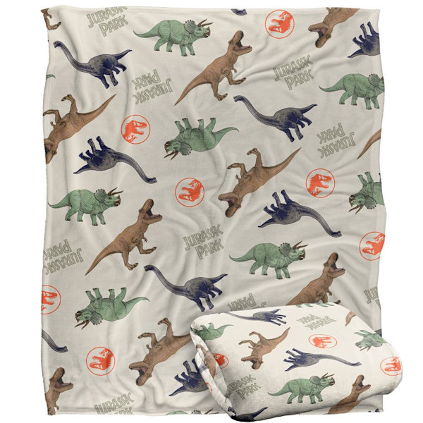 Jurassic Park Filt med All-Over-Tryck One Size Flerfärgad Multicoloured One Size