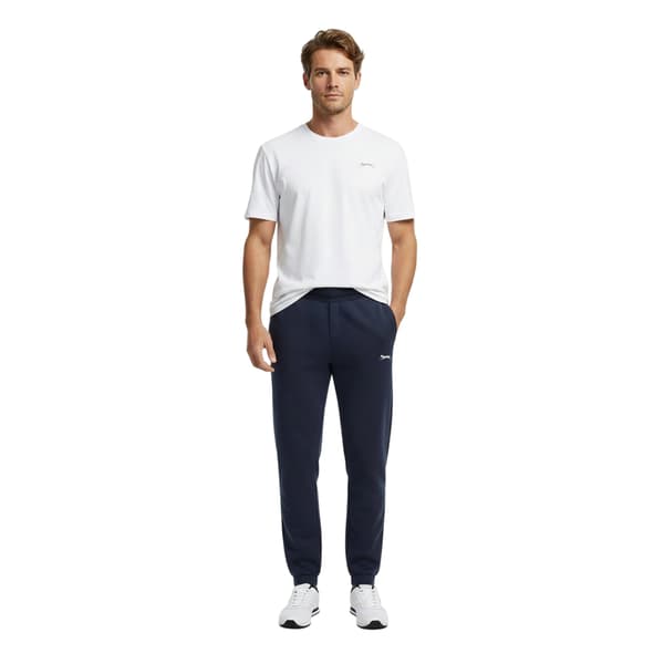 Slazenger Herr Fleece Joggingbyxor med mudd L Marinblå Navy L