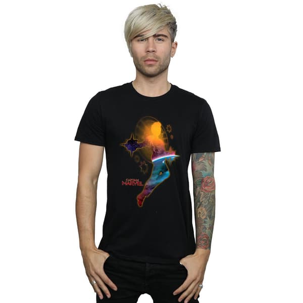 Marvel Herr Captain Marvel Nebula Flight T-Shirt S Svart Black S