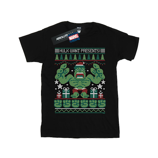 Marvel Herr Hulk Want Presents Fair Isle T-Shirt L Svart Black L