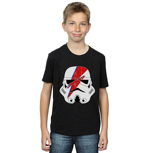 Star Wars Boys Glam Stormtrooper Lightning Bolt Bomull T-shirt Black 12-13 Years