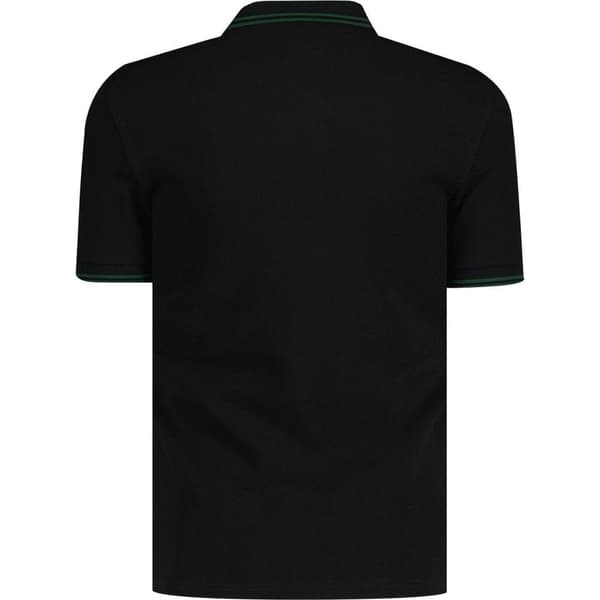 Fred Perry Herr Dubbelrandig Pikétröja S Svart Black S