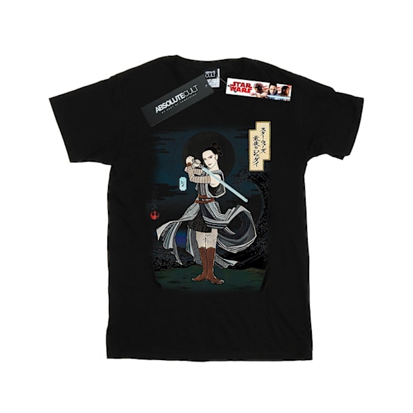 Star Wars Girls The Last Jedi Japansk Rey Bomull T-shirt 7-8 år Black 7-8 Years