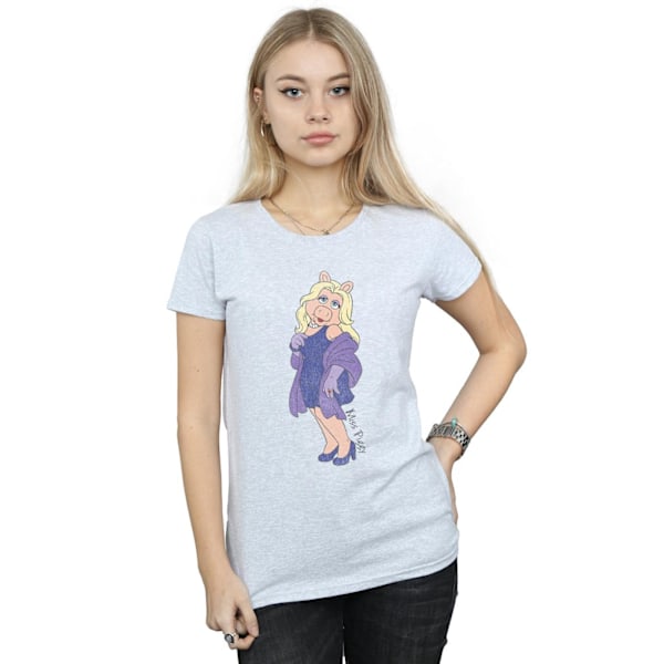 Disney Dam/Kvinnor The Muppets Klassisk Miss Piggy Bomull T-shirt Heather Grey XL