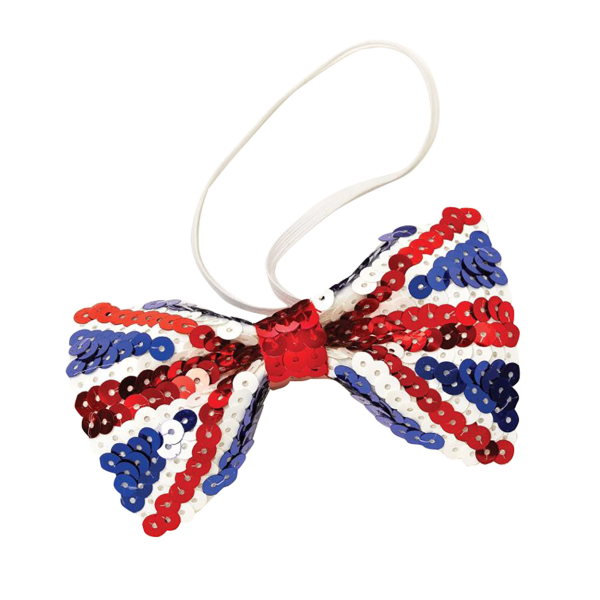 Bristol Novelty Unisex Sequinned Union Jack Bow Tie One Size Re Red/White/Blue One Size