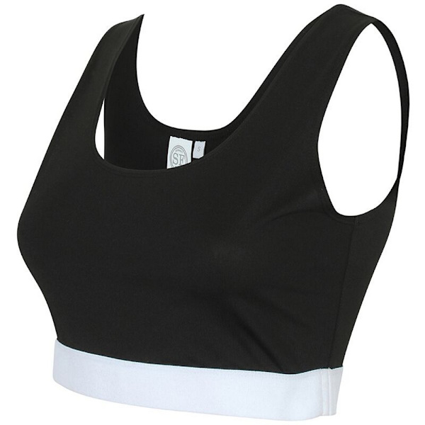 Skinni Fit Dam/Dam Fashion Sleeveless Crop Top XS Svart/Vit Black/White XS