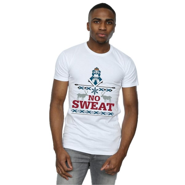 Frozen Mens No Sweat T-shirt i ek bomull XL Vit White XL