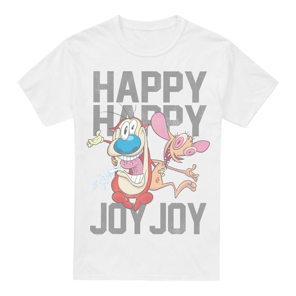 Ren & Stimpy Herr Happy Happy Joy Joy T-Shirt M Vit White M