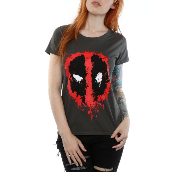 Deadpool dam/dam Splat Face bomull T-shirt S Light Graphi Light Graphite S