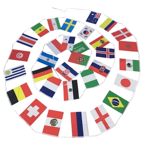 VM-vimpel 2018 32 flaggor 9,9 m flerfärgad Multi-Colour 9.9 m