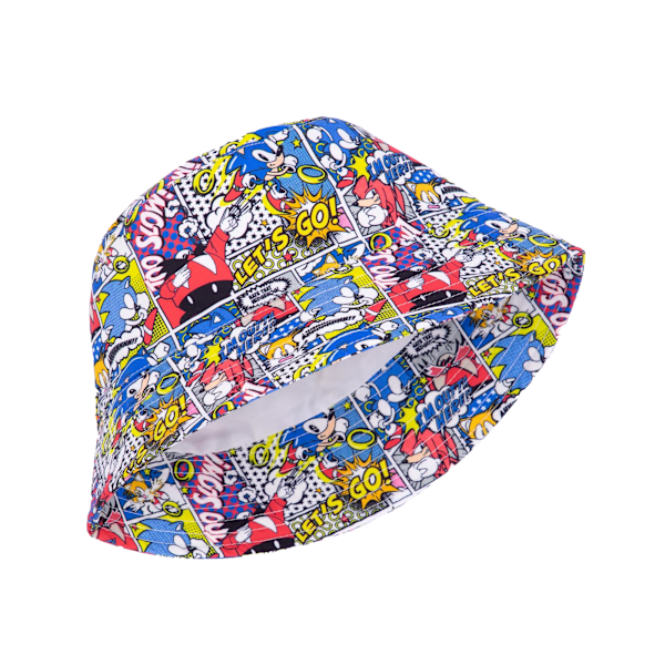Sonic The Hedgehog Unisex Vuxen Comic Bucket Hat En Storlek Multi Multicoloured One Size