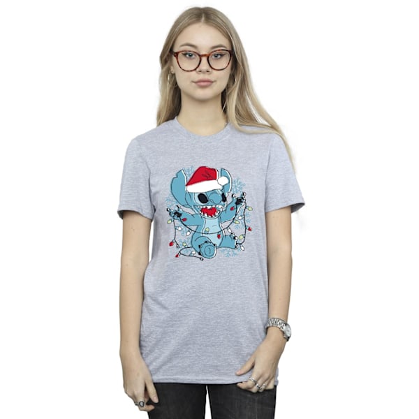 Disney Dam/Kvinnor Lilo Och Stitch Julbelysning Skiss Co Sports Grey XXL