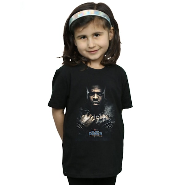 Marvel Girls Black Panther M´Baku Poster Bomull T-shirt 7-8 år Black 7-8 Years