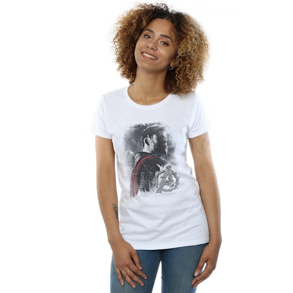 Marvel Womens/Ladies Avengers Endgame Thor Borstad Bomull T-Shirt White M