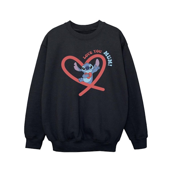 Disney Girls Lilo & Stitch Love You Mum Sweatshirt 3-4 år Bl Black 3-4 Years