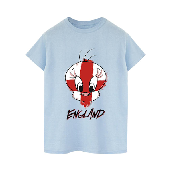 Looney Tunes Dam/Damer Tweety England Face Bomull Boyfriend Baby Blue XL