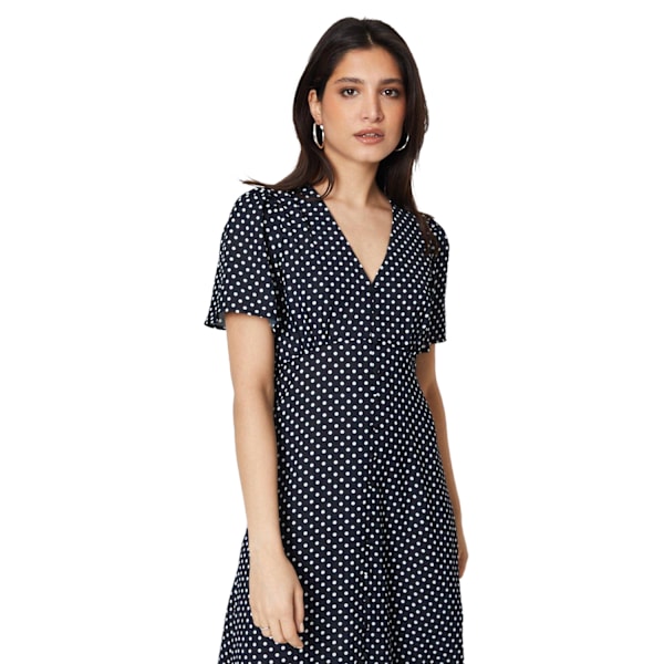 Dorothy Perkins Dam/Kvinnor Prickig Knäppning Genom Volang Mi Black 12 UK