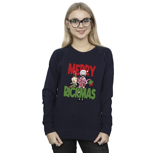 Rick And Morty Dam/Damer Merry Rickmas Sweatshirt S Marinblå Navy Blue S