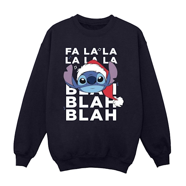 Disney Herr Lilo And Stitch Jul Blah Blah Blah Sweatshirt Navy Blue L