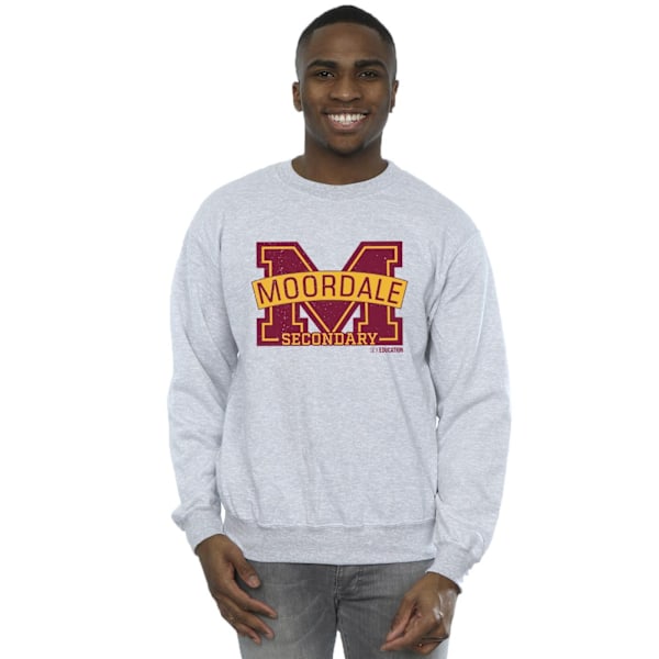 Netflix Mens Sex Education Moordale Cracked M Logo 2 Sweatshirt Sports Grey S