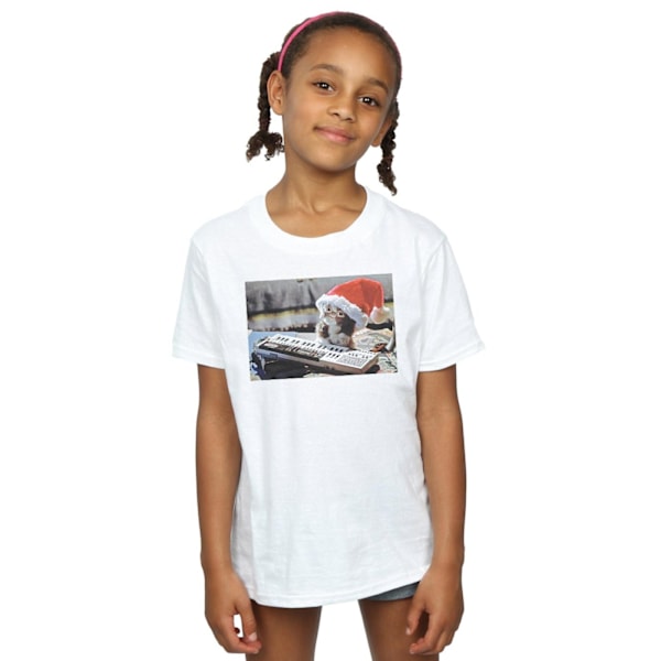 Gremlins Flickor Mogwai Julhatt Bomulls T-shirt 7-8 År Vit White 7-8 Years