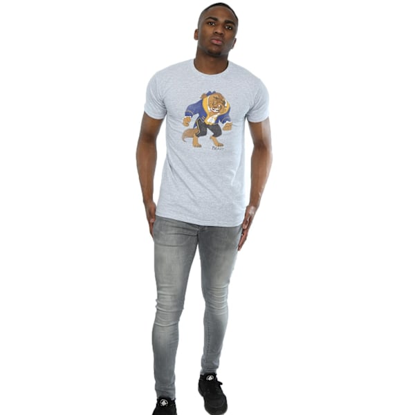 Beauty And The Beast Herr T-shirt med Beast-motiv 3XL H Heather Grey 3XL