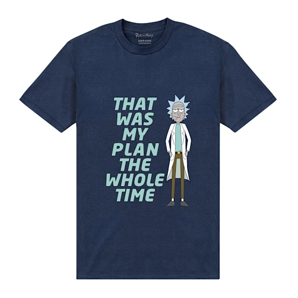 Rick And Morty Unisex Vuxen Min Plan T-Shirt M Marinblå Navy Blue M