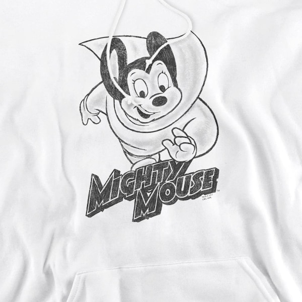 Mighty Mouse Herr Mighty Sketch Hoodie L Vit White L
