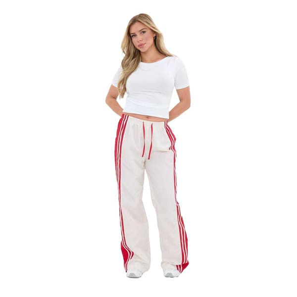 I Saw It First Joggingbyxor för damer med sidoränder, avslappnad passform 14 White 14 UK R