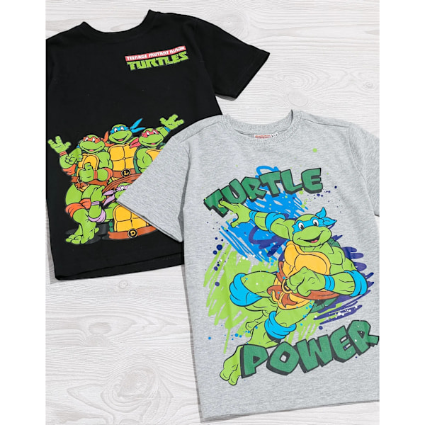 Teenage Mutant Ninja Turtles Barn/Barn T-shirt (2-pack) Black/Grey Marl 4-5 Years