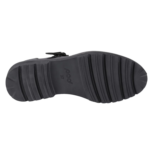 POD Dam/Kvinnor Kylee Snörning Läder T-Bar Skor 7 UK Svart Black 7 UK
