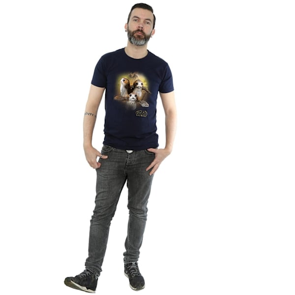 Star Wars: The Last Jedi Porg T-shirt i borstad bomull för män, L, marinblå Navy Blue L