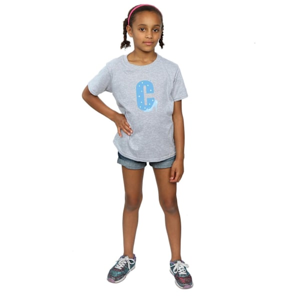 Disney Girls Alphabet C Is For Cinderella Bomull T-Shirt 5-6 År Sports Grey 5-6 Years